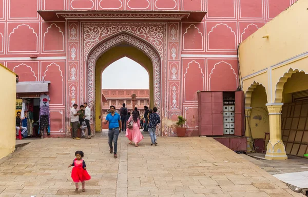 Brama Wejściowa Pałacu Miejskiego Jaipur Indie — Zdjęcie stockowe