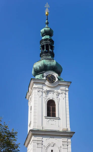 Historische Witte Toren Het Centrum Van Klatovy Tsjechië — Stockfoto