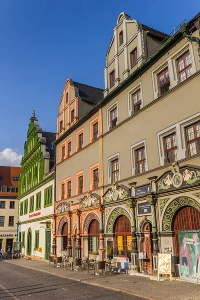 Casas Históricas Coloridas Praça Mercado Weimar Alemanha — Fotografia de Stock