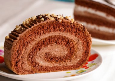 Çikolatalı kek yakın çekim görüntüsü