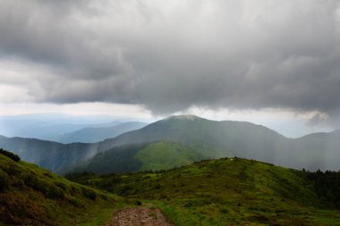 Doğu Karpatlar 'ın dağlarına yağmur yağar