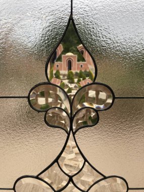 Nakhchivani Hanları Sarayı penceresinden görüntülemek için Bahçe