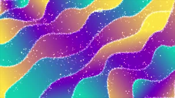 Fundo Animado Partículas Brilhantes Cores Geométricas Dinâmicas Neon Para Screensavers — Vídeo de Stock