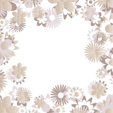 Tasarım için çiçek arkaplanı tarih kartlarını, davetiyeleri, posterleri ve doğum günü süslemelerini sakla. Vektör yay sınırı.