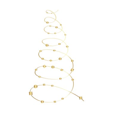 Altın christmas tree ile kart