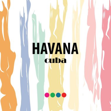 Trendy vektör desen fırça darbeleriyle. Havana soyut parlak kartı
