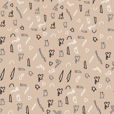 Modaya uygun desen, dokulu elle çizilmiş, zanaat arka plan üzerinde renkli noktalar. Vektör çizim