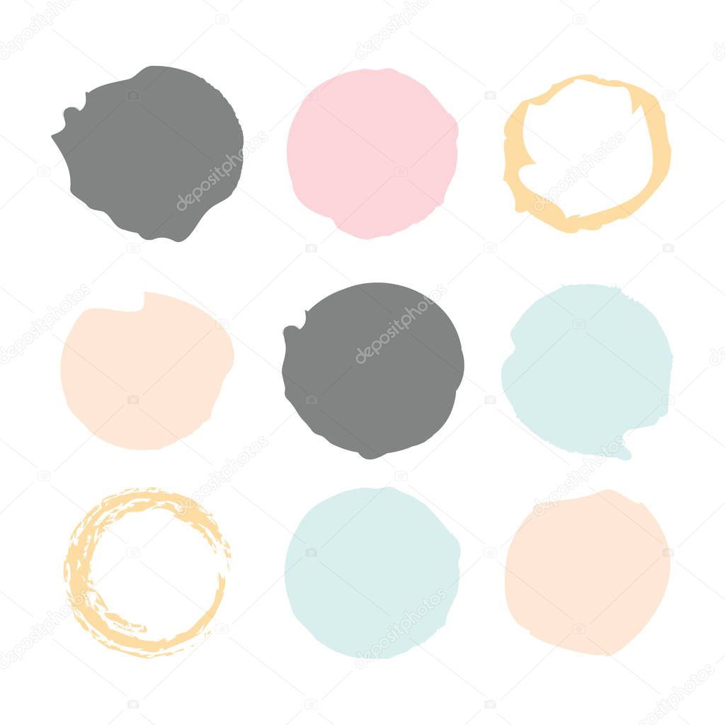 Vector set of round colored banners isolated on white background. 