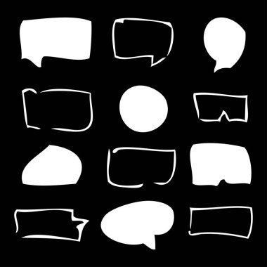 El çizimi konuşma baloncukları. Vektör karalama nesneleri