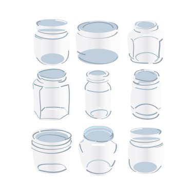 Hand draw doodle illustration with set of Glass jar . Reusable Eco life style without plastic clipart