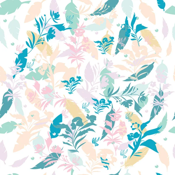 Abstract print with foliage. Vector floral leaf seamless pattern