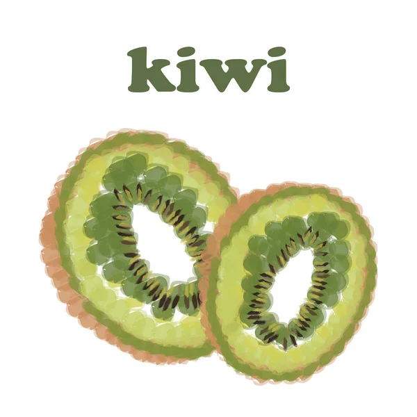 Postal Kiwi Cepillo Vectorial — Vector de stock