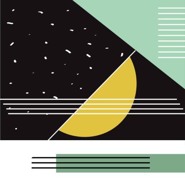 Trendy geometrik öğeleri memphis kartları. Geometrik tarzı doku, desen ve geometrik öğeleri. Modern Soyut Tasarım poster, kapak, kart tasarımı.