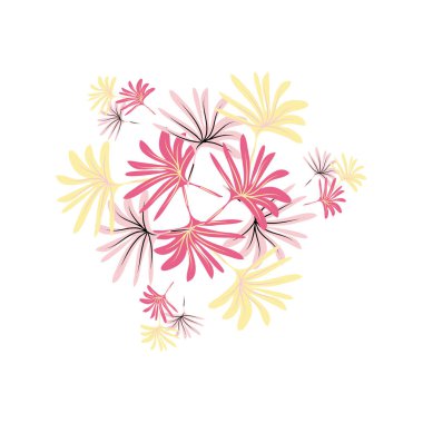 Şirin renkli yaprakları parlak bir buket 