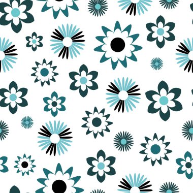 Çiçeklerle dikişsiz desen. Tasarım ve dekorasyon tekstil, kumaş, hediyelik şal, duvar sanatı tasarımı için el çizilmiş çiçek arka plan.