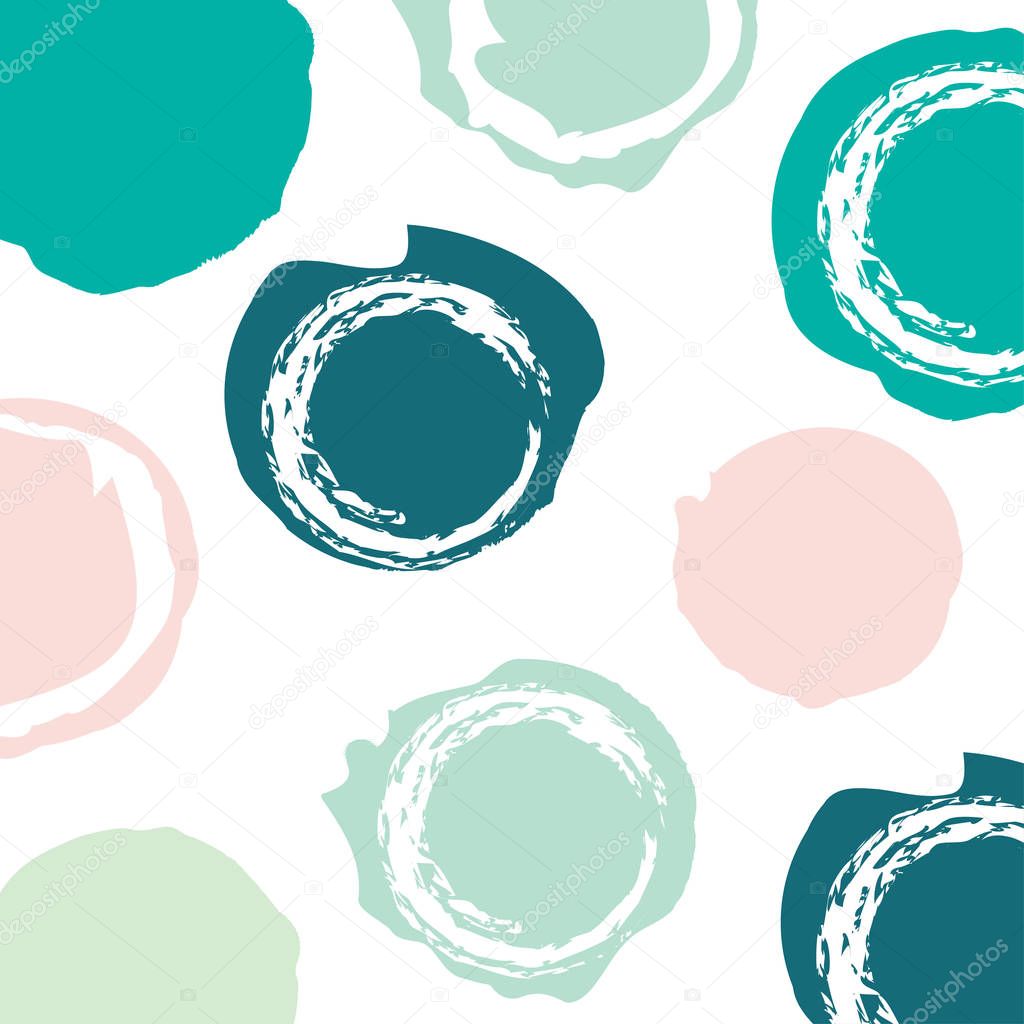 Trendy vector pattern with brush strokes in fresh pastel colors