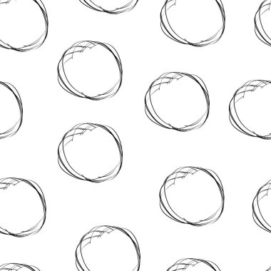 Grunge el boyalı daireler ile dikişsiz desen. El çizilmiş yuvarlak şekiller arka plan.