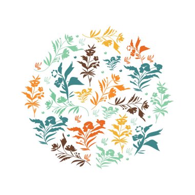 Vektör çelenk renkli çiçekli. Güzel tebrik kartı ile çiçek, kart, davetiye düğün, Doğum günü ve diğer tatil için oluşturmak olarak kullanılabilir.