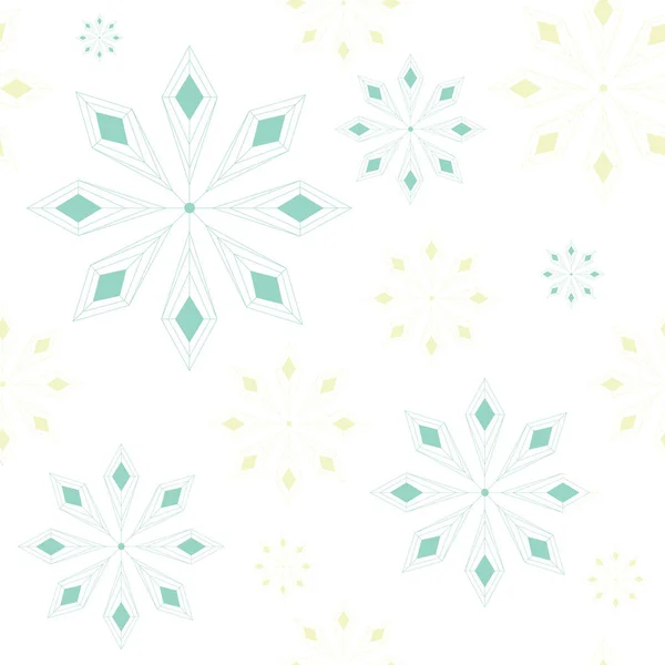 Seamless Pattern Snowflakes Abstract Background Vector Illustration White Background Holiday — Stock Vector