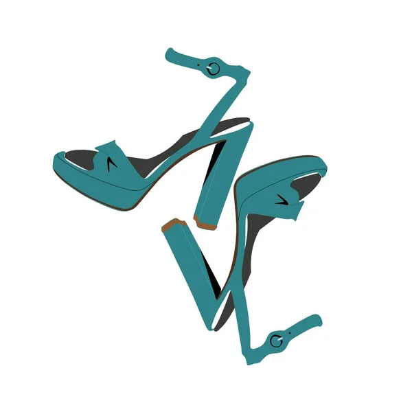 Chaussure Isolée Talons Hauts Vecteur Clipart Moderne — Image vectorielle