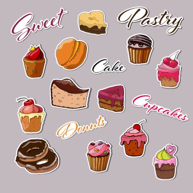 izole kahverengi zemin üzerinde sorunsuz tatlı hamur işleri desen.