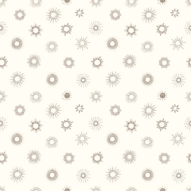 Güneş ve yıldız bej renkli arka plan üzerinde