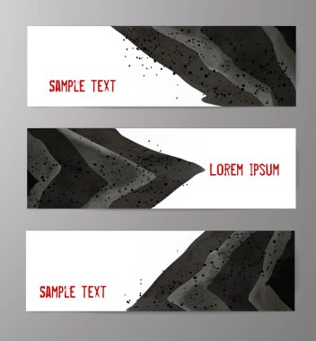 Afiş soyut siyah mürekkep ile resim yıkayın. Geleneksel Japon resim sumi-e mürekkep