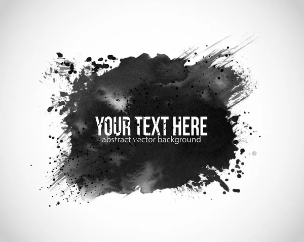 Schwarze Tuschewaschmalerei Auf Weißem Hintergrund Grunge Textur — Stockvektor