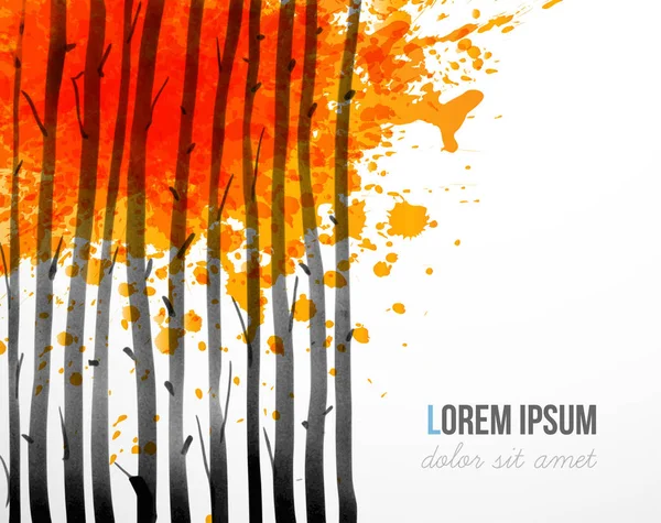 Design Template Autumn Forest Trees Vector — Stock Vector