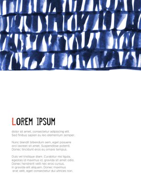 Soyut minimalist mavi mürekkep arka plan. Metniniz için yer ile tasarım şablonu