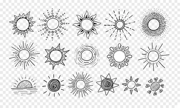 Seamless Background Doodle Suns — Stock Vector