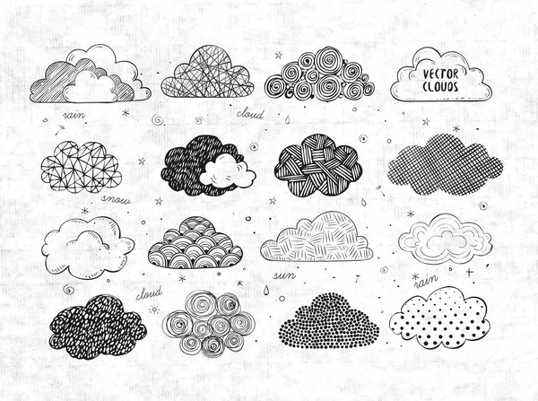Seamless Background Doodle Clouds — Stock Vector