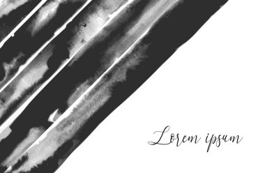 Soyut El mürekkep doku çekilmiş. Beyaz arka plan üzerinde resim siyah mürekkep yıkama. Geleneksel Japon mürekkep yıkama boyama sumi-e. Vektör çizim