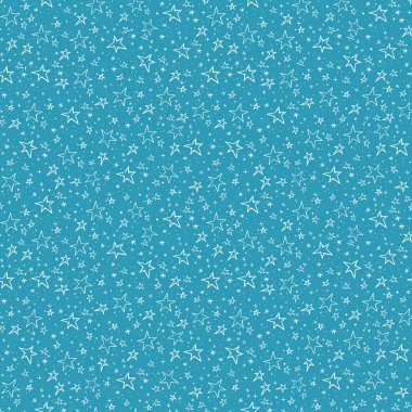 Basit Dikişsiz desen gri arka plan üzerinde beyaz doodle yıldız ile. Vektör çizim