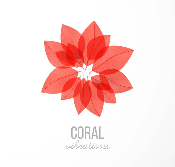 Coral Pozostawia Się Koło Kolor Roku 2019 Ilustracja Wektorowa — Wektor stockowy