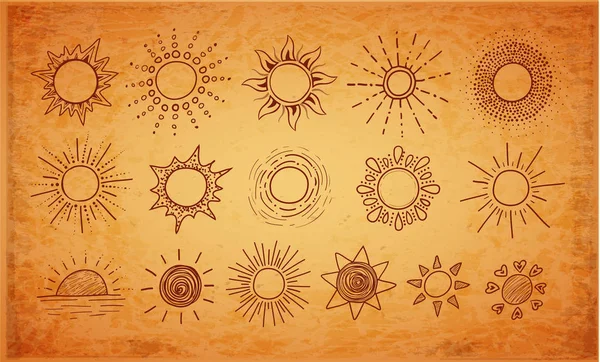 Бесшовный Фон Каракулями Солнца — стоковый вектор