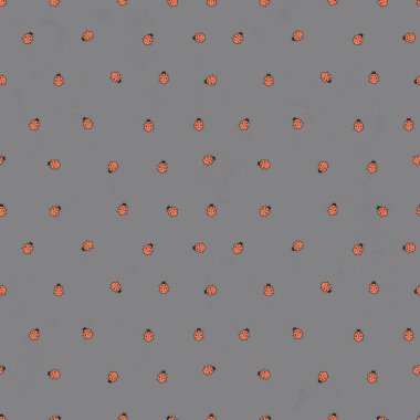 Ladybugs ile kesintisiz arka plan. Arka planda basit minimalist illüstrasyon. 