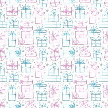 hediye kutuları ile dikişsiz desen, vektör illüstrasyon