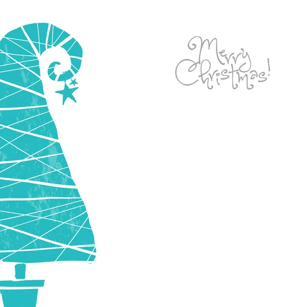 Elegante Banner Navidad Con Abeto Vector Ilustración — Vector de stock