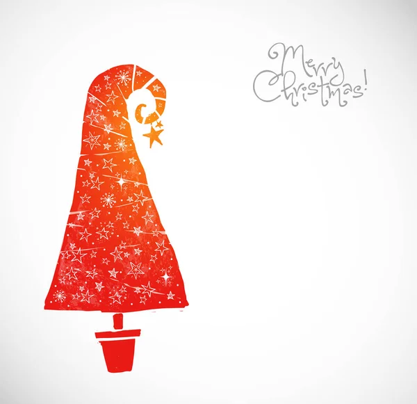 Elegante Banner Navidad Con Abeto Vector Ilustración — Vector de stock