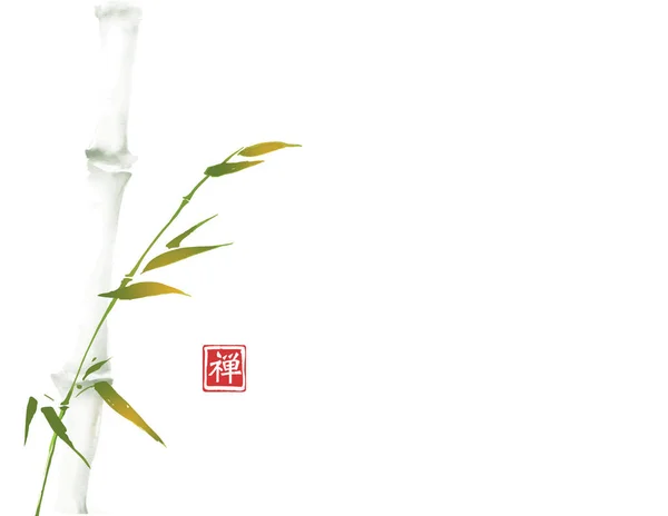 Banner Traditionellen Chinesischen Stil Mit Bambusblättern — Stockvektor