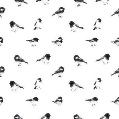 Kuşlar pürüzsüz desen, basitçe vektör çizimi 