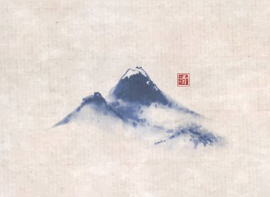 Dağların şablonu, basitçe vektör illüstrasyonu 