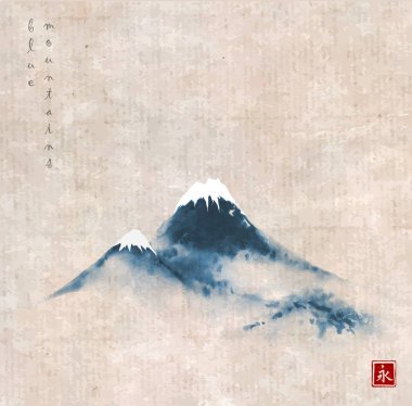 Dağların şablonu, basitçe vektör illüstrasyonu 