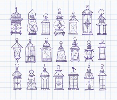 Fenerli desen vektör deseni çizimi 