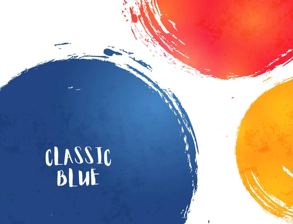 Abstrakt Blå Målning Vit Bakgrund Klassiskt Blå Färgen 2020 — Stock vektor