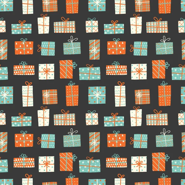 Bezproblémové Pozadí Dárkovými Krabicemi Lze Použít Tapety Výplně Vzorů Textil — Stockový vektor