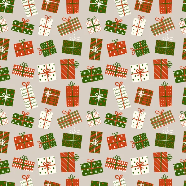 Nahtloser Hintergrund Mit Geschenkboxen Kann Für Tapeten Musterfüllungen Textilien Webseiten — Stockvektor