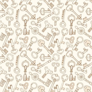 Kaliteli iskelet anahtarlı kusursuz bir desen. Duvar kağıdı, şablon dolguları, tekstil, web sayfası arka planı, yüzey dokuları için kullanılabilir