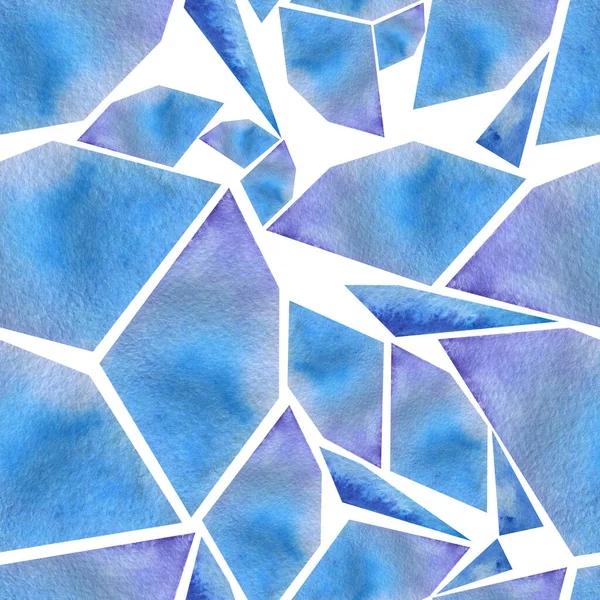 シームレスな水彩画の背景 三角形の水彩 白地だ 幾何学的形状 印刷用のパターン グランジの質感 三角形 手描き夏イラスト — ストック写真